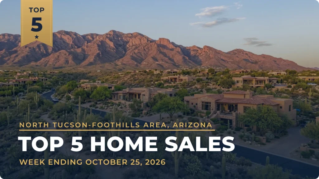 North Tucson-Foothills Area, Arizona Top 5 Home Sales: Catalina Foothills Home Tops the Week at $2.1 Million