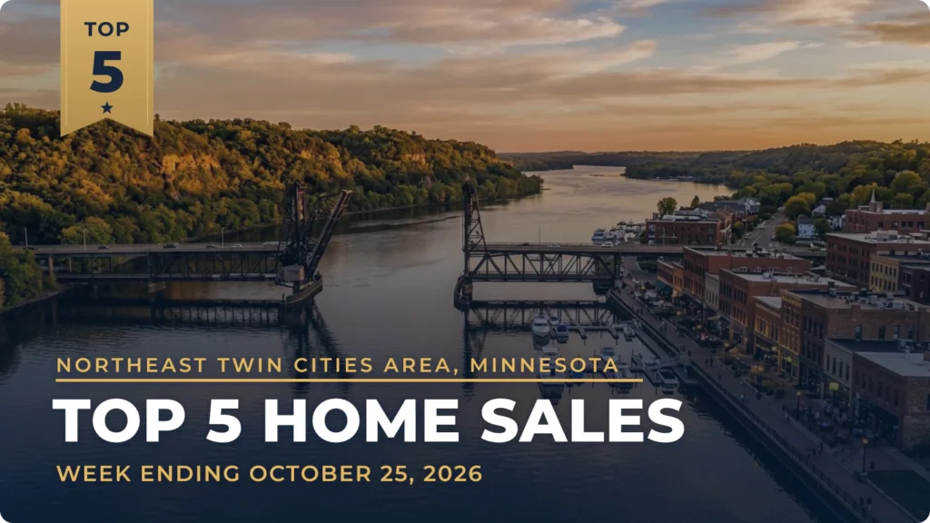 Northeast Twin Cities Area, Minnesota Top 5 Home Sales: A New Saint Paul Home Leads, With Lakefront Sales in Shoreview and North Oaks