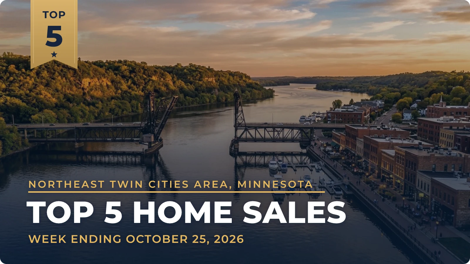 Northeast Twin Cities Area, Minnesota Top 5 Home Sales — week ending October 25, 2026