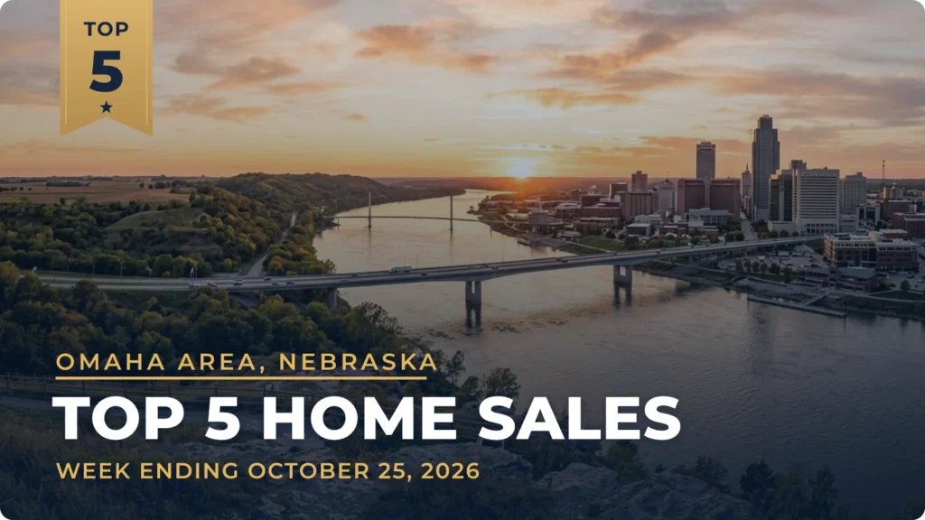 Omaha Area, Nebraska Top 5 Home Sales: Elkhorn Takes Four Spots, Led by a New Home in Privada