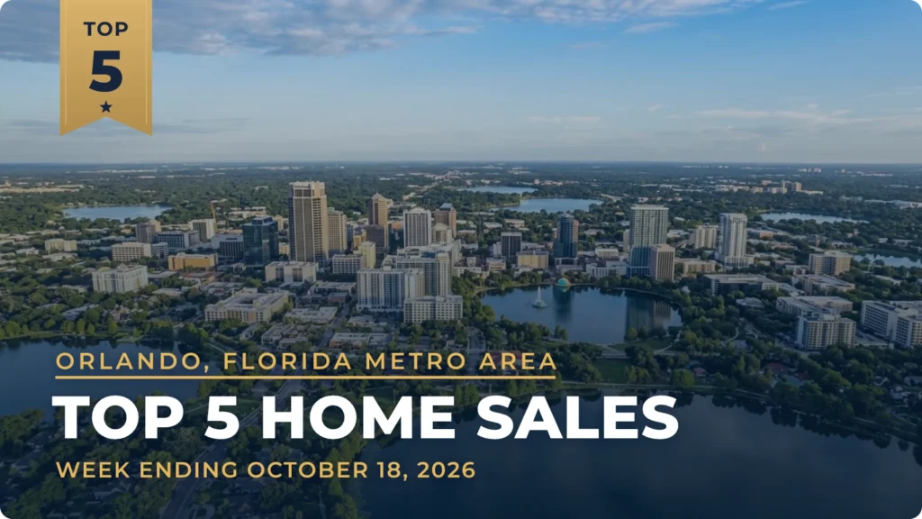 Orlando, Florida Metro Area Top 5 Home Sales: Lake Mary Lakefront Estate Leads at $3.9 Million