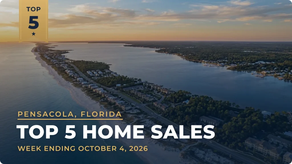 Pensacola, Florida Metro Area Top 5 Home Sales: Gulf-Front Perdido Key Home Leads at $4.65 Million