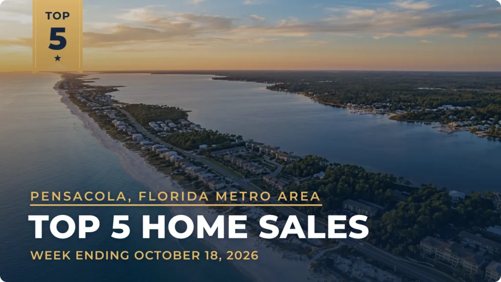 Pensacola, Florida Metro Area Top 5 Home Sales: Nearly 12 Acres in Gulf Breeze Leads at $2.8 Million