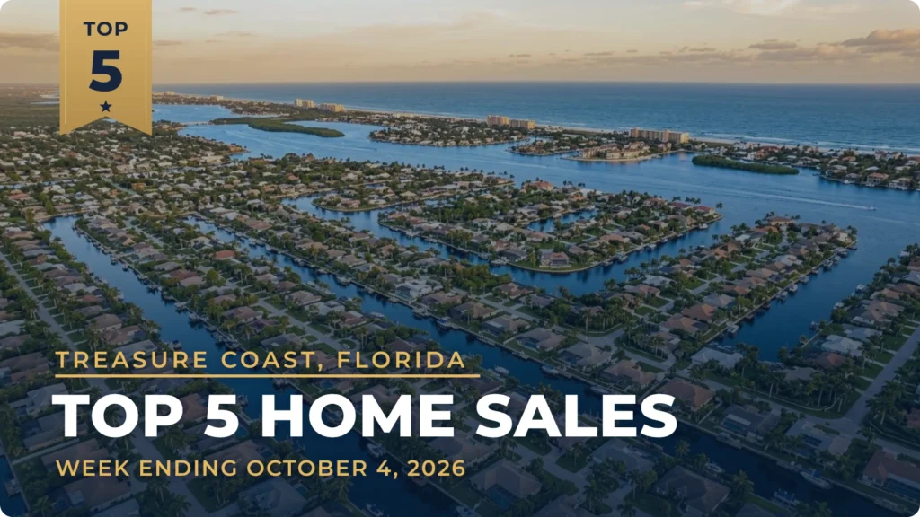 Treasure Coast, Florida Top 5 Home Sales: Sailfish Point Home Leads at $7.5 Million