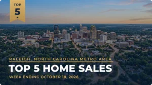 Raleigh, North Carolina Metro Area Top 5 Home Sales: Lochmere Lakefront Home in Cary Leads at $1.95 Million