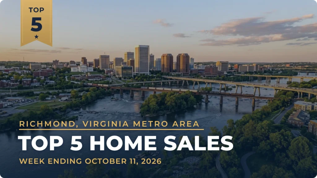 Richmond, Virginia Metro Area Top 5 Home Sales: Hampton Gardens Cape Cod Leads at $2 Million