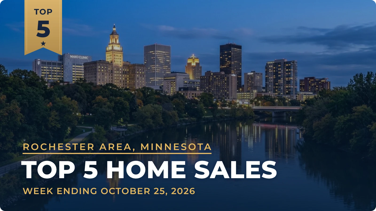 Rochester Area, Minnesota Top 5 Home Sales — week ending October 25, 2026