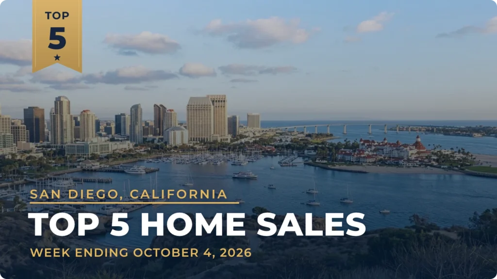 San Diego, California Metro Area Top 5 Home Sales: La Jolla Contemporary Leads at $13.5 Million
