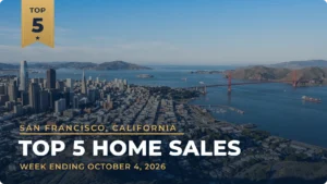 San Francisco, California Metro Area Top 5 Home Sales: Two Atherton Homes Lead, Topped by a $15.7 Million Sale