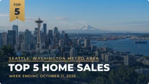 Seattle, Washington Metro Area Top 5 Home Sales: Mercer Island Waterfront Home Leads at $6.9 Million
