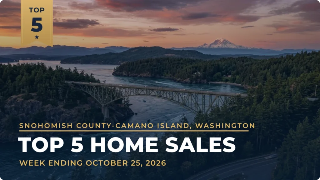 Snohomish County-Camano Island, Washington Top 5 Home Sales: A New North Creek Home in Bothell Leads at $2.1 Million