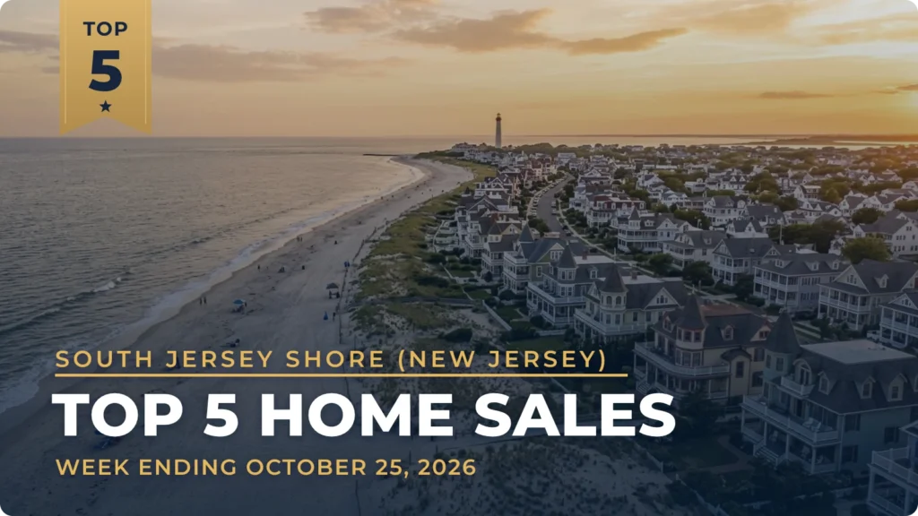 South Jersey Shore (New Jersey) Top 5 Home Sales: Avalon Takes Four Spots, Led by a $14.9 Million Sale