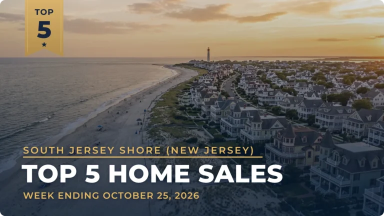 South Jersey Shore (New Jersey) Top 5 Home Sales: Avalon Takes Four Spots, Led by a $14.9 Million Sale
