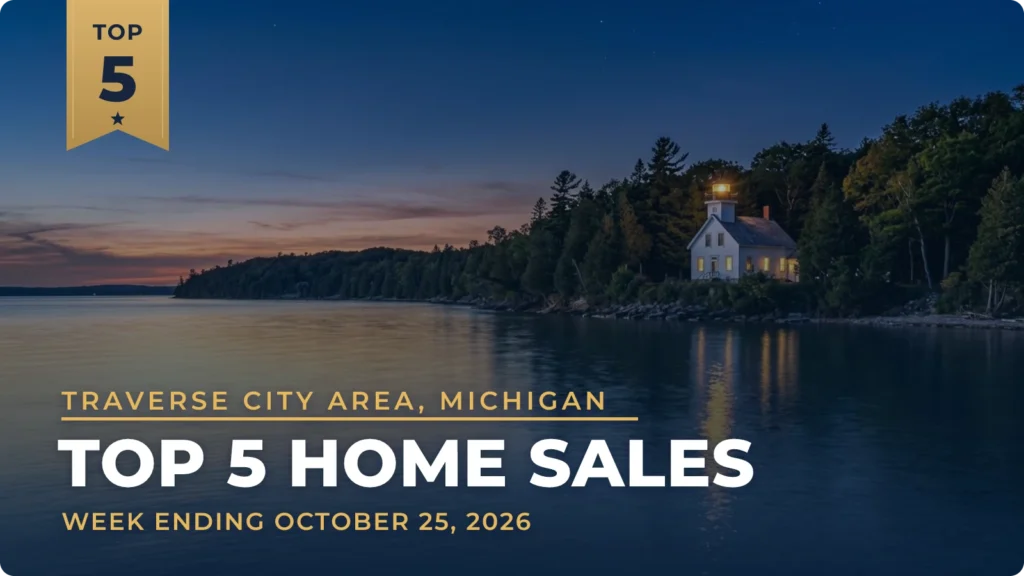 Traverse City Area, Michigan Top 5 Home Sales: Elk Rapids Lake Home Leads at $1.6 Million