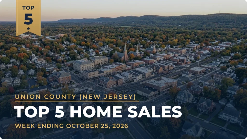 Union County (New Jersey) Top 5 Home Sales: Westfield Home Leads at $3.4 Million