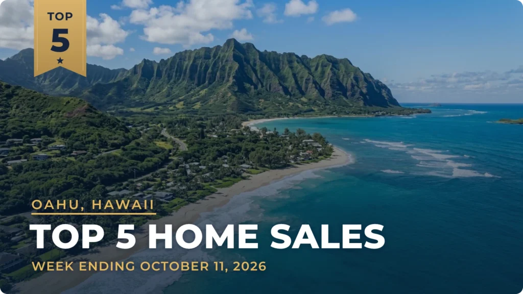 Oahu, Hawaii Top 5 Home Sales: An $8.7 Million Honolulu Estate Leads, and Kailua Rounds Out the List