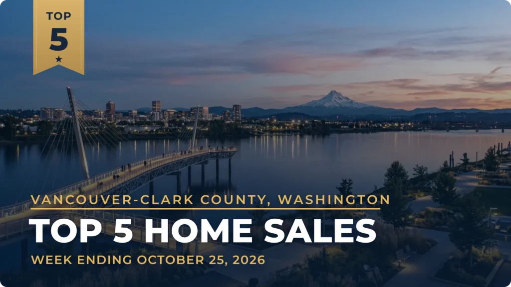Vancouver-Clark County, Washington Top 5 Home Sales: Vancouver River-View Estate Leads at $2.5 Million