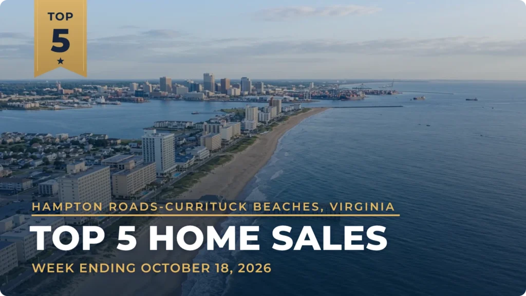 Hampton Roads-Currituck Beaches, Virginia Top 5 Home Sales: Whalehead Club Home Leads at $1.65 Million