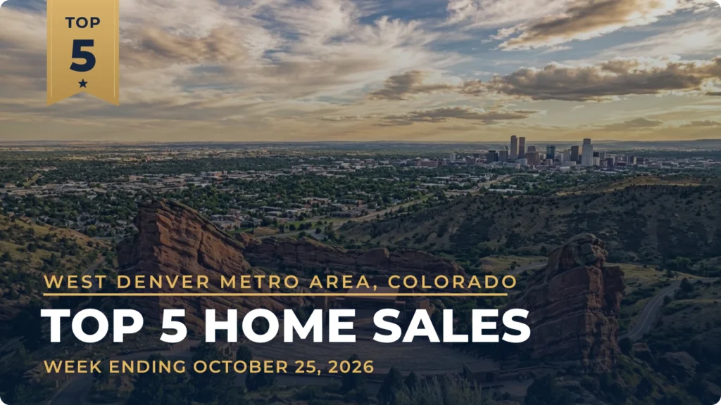 West Denver Metro Area, Colorado Top 5 Home Sales: Bow Mar Mid-Century Home Leads at $3.8 Million, Golden Fills Out the List