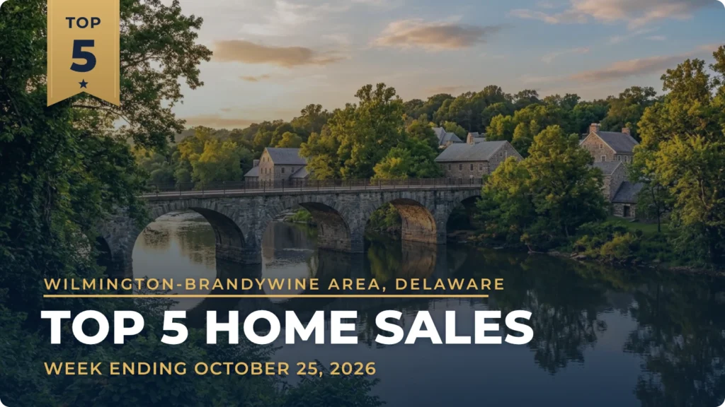 Wilmington-Brandywine Area, Delaware Top 5 Home Sales: A Weldin Farms Colonial Leads, an Architect-Shaped Arden Home Rounds Out the List