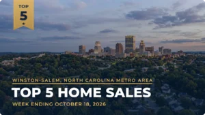 Winston-Salem, North Carolina Metro Area Top 5 Home Sales: Highland Park Townhouse Leads a Week Reaching Kernersville and Denton