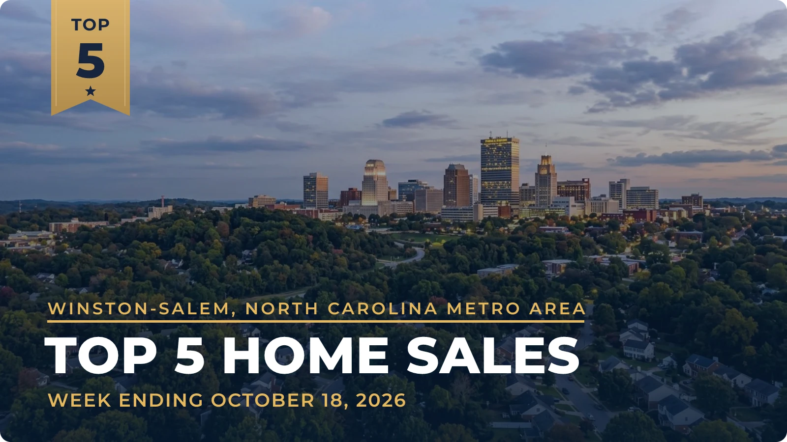 Winston-Salem, North Carolina Metro Area Top 5 Home Sales — week ending October 18, 2026